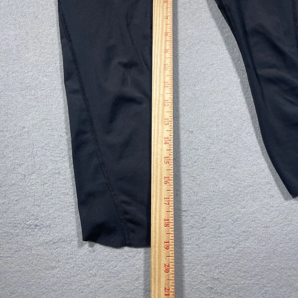 Athleta Leggings Womens XS Black‎ Mid Rise Cropped Reflective Spinning Workout